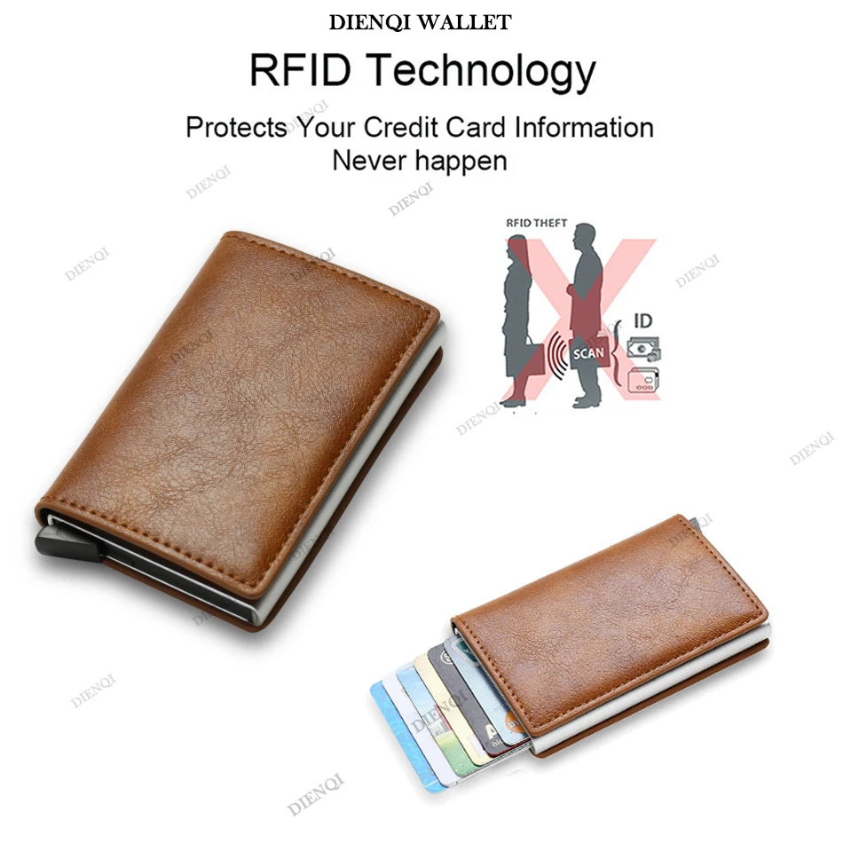 Anti Thief Rfid Credit Card Holder Smart Minimalist Wallet Pocket Men Women Slim Cardholder Bank Cash Creditcard Case Bag Purse