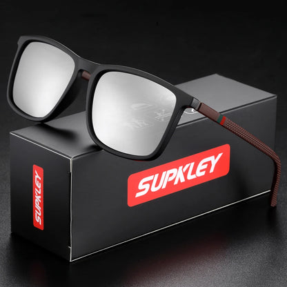 SUPKLEY Sports Sunglasses for Men Polarized Comfortable Wear Square Sun Glasses Male Light Weight Eyewear Accessory with Origina