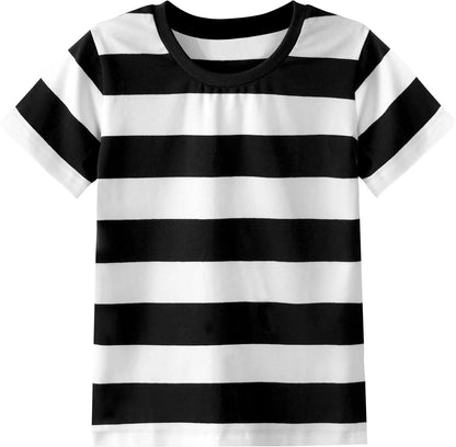 Children's T-shirts Toddler Boys Girls Striped Tees Kids Christmas Halloween Carnival Rainbow Reading Day Daily Wear Clothes