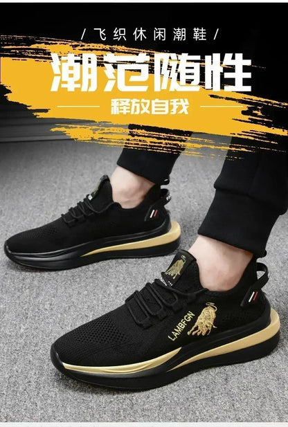 1Pair Big Size Sneakers Shoes for Men Lightweight Breathable Running Walking Male Footwear Soft Sole Lace-up Shoes Man Scarpe