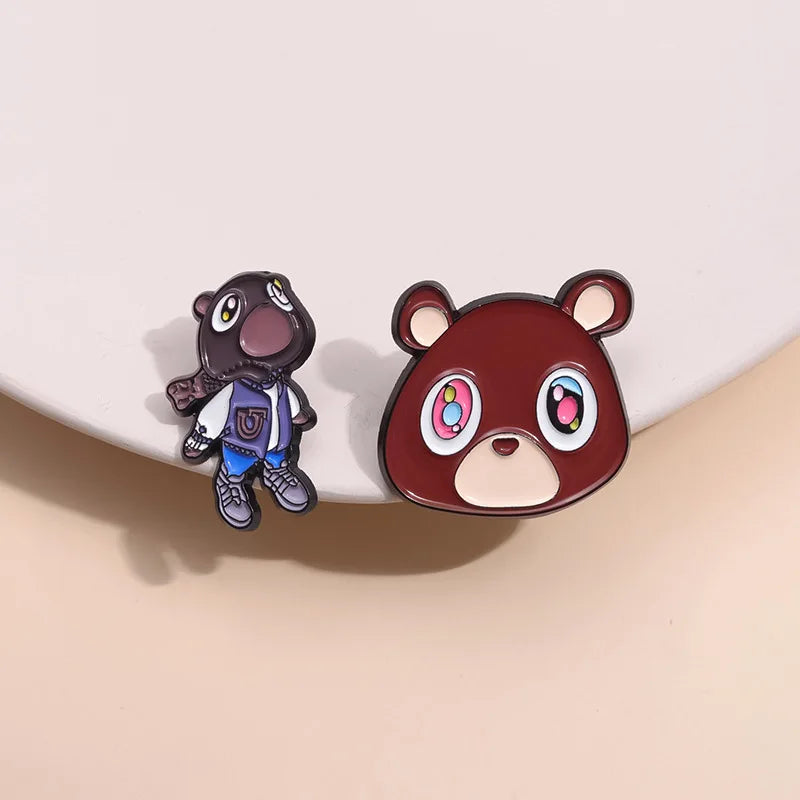 Anime Cartoon  lovely Little Bear Enamel Pins Funny Brooches Lapel Badges Pin for Backpack Hat Birthday Halloween Gift