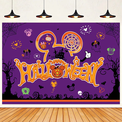 Mickey Mouse Halloween Backdrop Not So Scary Halloween Background for Kids Minnie Mouse Halloween Banner Decor