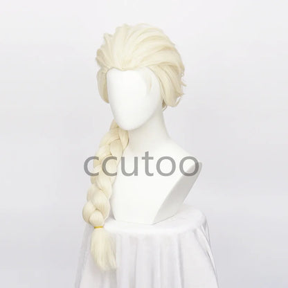 ccutoo Elsa Wig Synthetic Blonde Braid Styled Cosplay Wigs Halloween Carnival Party Play Role + Wig Cap