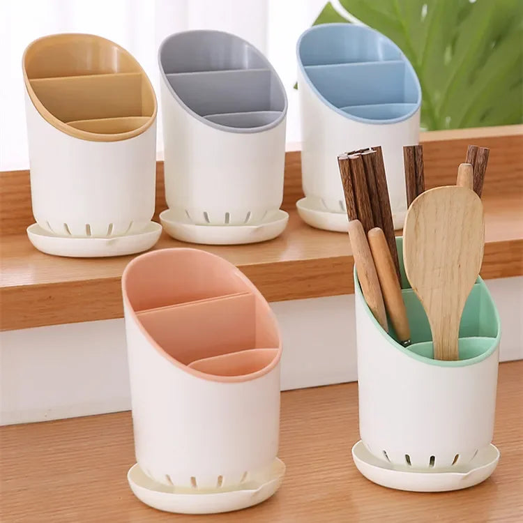 Cutlery Storage Holder Cutlery Drainer Container Drying Rack Non Slip Tableware Knife Spoon Fork Storage Box Kitchen Organizer