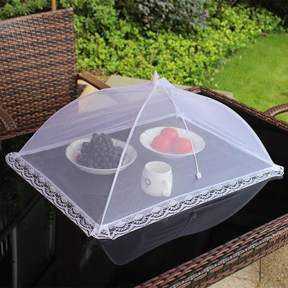 Foldable Food Mesh Cover Fly Anti Mosquito Pop-Up Food Cover Umbrella Meal Vegetable Fruit Breathable Cover Kitchen Accessories