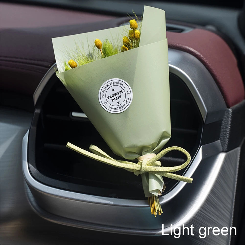 Creativity Dried Flowers Bouquet Car Perfume Air Vent Clip Mini Bouquet Eternal Flower Car Accessories Interior Woman Ornament