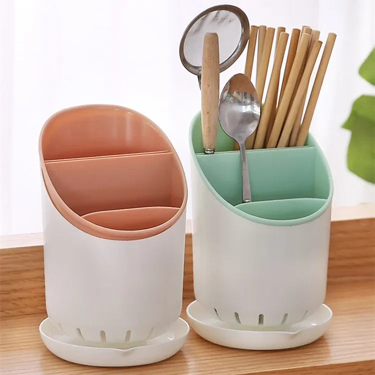 Cutlery Storage Holder Cutlery Drainer Container Drying Rack Non Slip Tableware Knife Spoon Fork Storage Box Kitchen Organizer