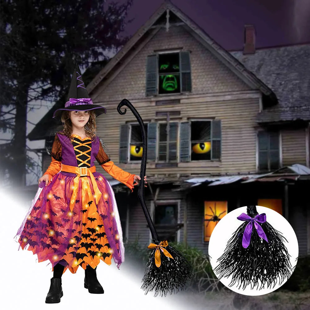 Plastic Witch Brooms On Halloween Halloween Theme Decorative Besoms For Holloween