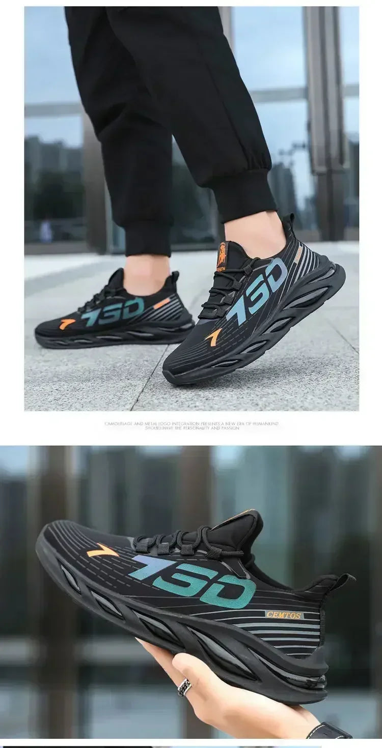 1Pair Big Size Sneakers Shoes for Men Lightweight Breathable Running Walking Male Footwear Soft Sole Lace-up Shoes Man Scarpe