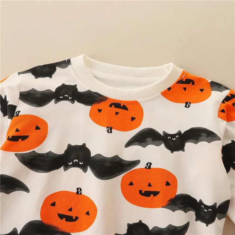 Jumping Meters 2-7T Halloween Boys Girls Sweatshirts Long Sleeve Baby Clothing Pumpkin Toddler Hooded Costume Kids Shirts