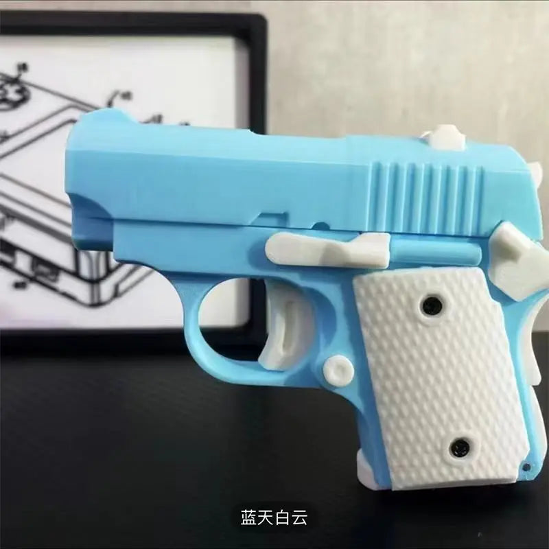 3D Gravity Model Gun Mini Glock Toy Gun Luminous Transparent Shell Trendy Stress Relief Toys Birthday Halloween Christmas Gift