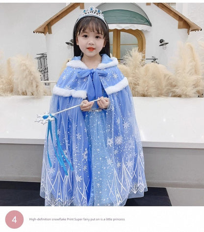 Elsa Frozen Princess Dress Children's Cloak