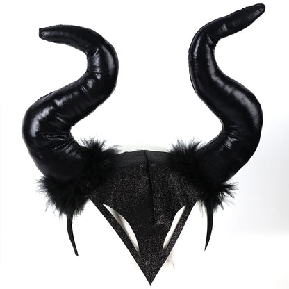 Black Halloween Cosplay Witch Horn Headband Headwear Party Christmas Party Holloween Cosplay Costume Magic Headbands Accessoires