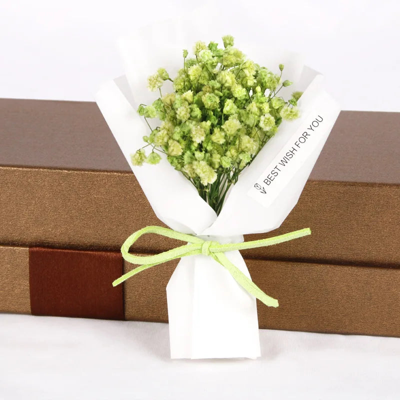 Mini Natural Gypsophil Dried Flowers  Arrangement Car Bouquet Gift Box Filling Decoration Home Party Wedding Little Present