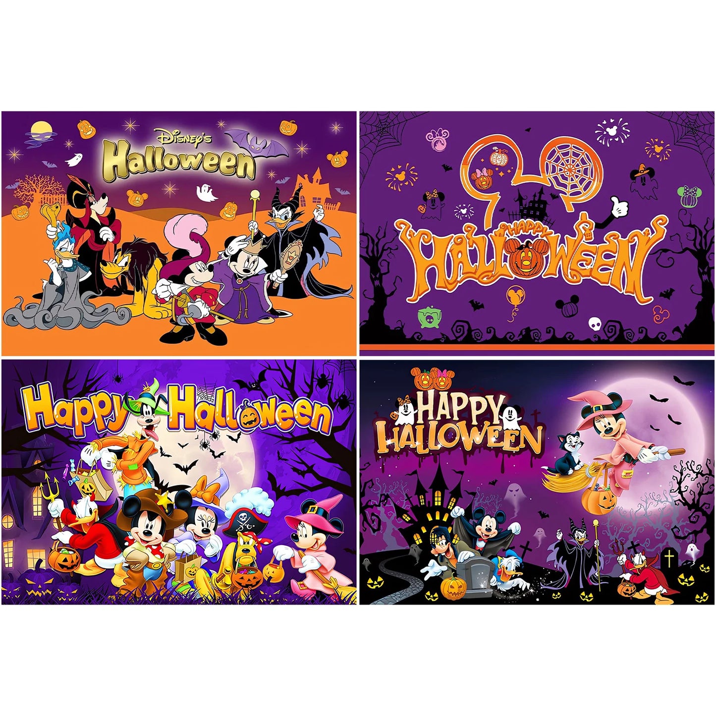 Mickey Mouse Halloween Backdrop Not So Scary Halloween Background for Kids Minnie Mouse Halloween Banner Decor