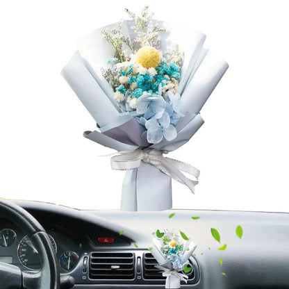 Mini Bouquet Flowers For Car Air Freshener Dry Flower Freshener Perfume Car Decorative Ornament Automotive Interior Accessories