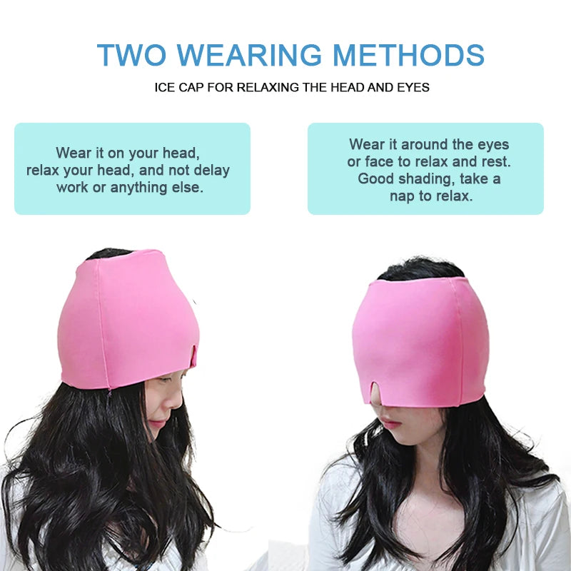 Migraine Relief Hat headache hat Gel Hot Cold Therapy Ice Cap For Relieve Pain Ice Hat Eye Mask Stress Pressure Pain Relief