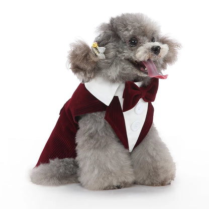 Christmas Dog Costume Dog Halloween Apparel Dog Wedding Outfit Clothes Wedding Shirt Clothes Formal Tuxedo for Teddy Bulldog