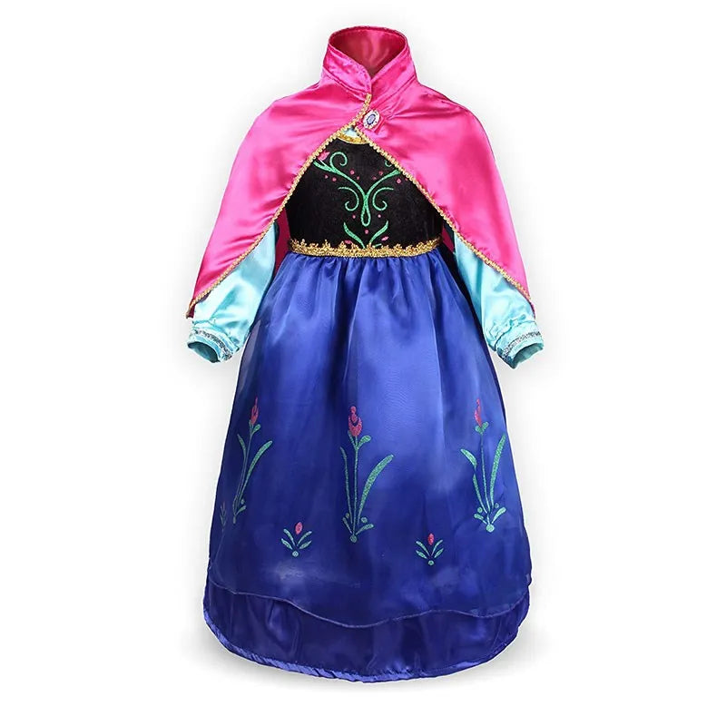 Elsa Costume for Girls Kids Christmas Cosplay Anna Snow Queen 2 Fancy Princess Dress Children Halloween Birthday Party Clothing