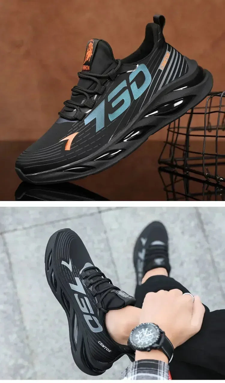 1Pair Big Size Sneakers Shoes for Men Lightweight Breathable Running Walking Male Footwear Soft Sole Lace-up Shoes Man Scarpe