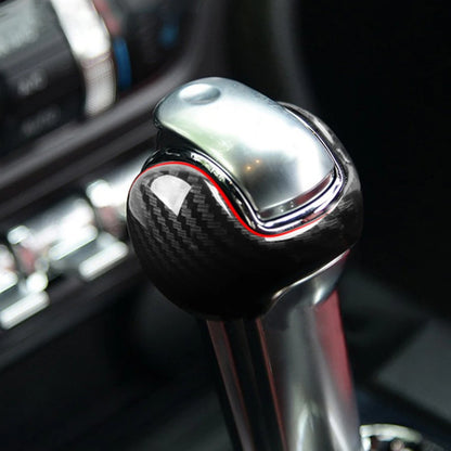 Car Gear Shift Knob Cover Trim Auto Interior Sticker Carbon Fiber Accessorie For Ford Mustang 2015 2016 2017 2018 2019 2020 2021