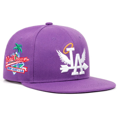 2024 New Letter Wing Pattern Side Coconut Tree Embroidery Fashion High Quality Snapback Men's Versatile Casual Baseball Hat