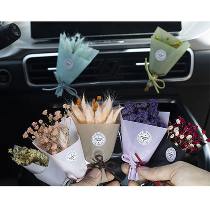 Creativity Dried Flowers Bouquet Car Perfume Air Vent Clip Mini Bouquet Eternal Flower Car Accessories Interior Woman Ornament