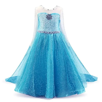 2024 Fancy Queen Frozen Elsa Anna Costume Girls Princess Dress Toddler Halloween Cosplay Party Vestidos For 3-10 Years