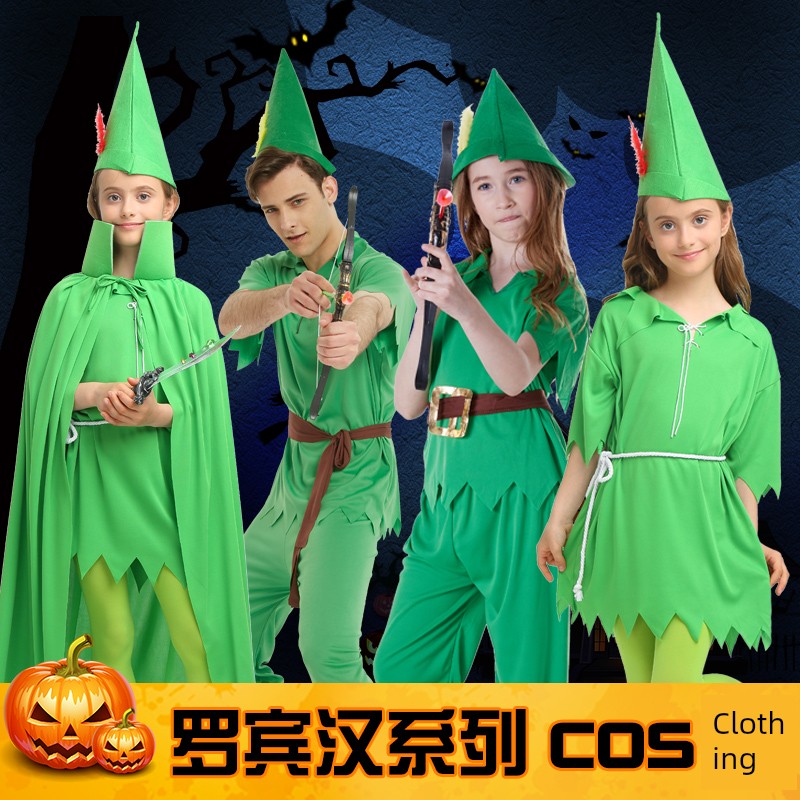 Halloween St. Patrick's Day Costume Adult Cos Laiquendi Peter Pan Clothes Hunter Robin Hood Suit