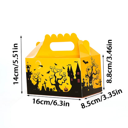 4/24 pcs Halloween hand-held cake box gift packaging box, party baking packaging supplies, holiday supplies