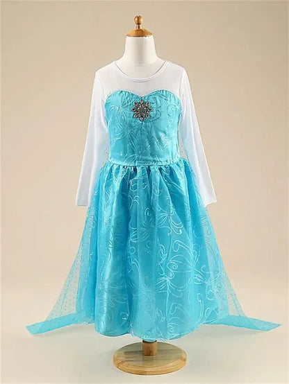 2024 Fancy Queen Frozen Elsa Anna Costume Girls Princess Dress Toddler Halloween Cosplay Party Vestidos For 3-10 Years