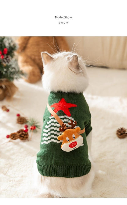 Cat Christmas Sweater Dog Halloween Pet Dressing Halloween Dog Clothes