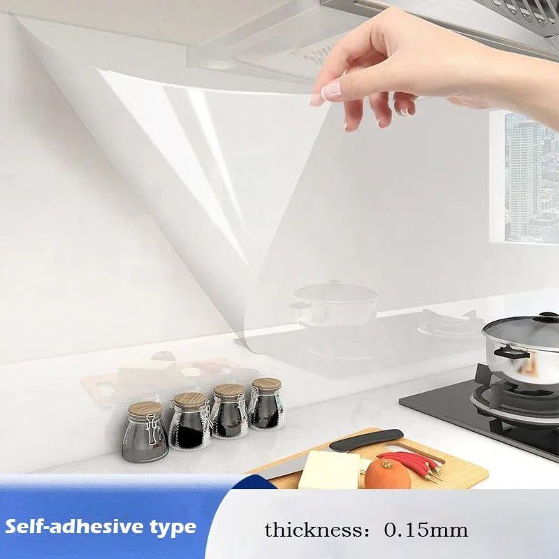 Oil proof kitchen sticker, transparent high temperature wall film, cabinet, stove wall protection film, gas stove wallpaper