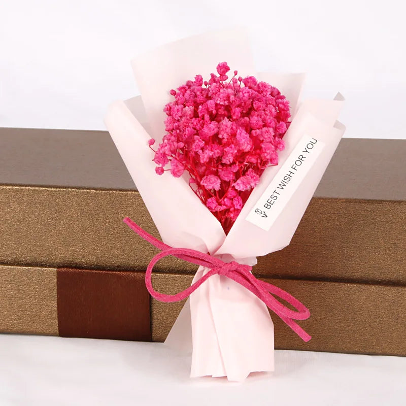 Mini Natural Gypsophil Dried Flowers  Arrangement Car Bouquet Gift Box Filling Decoration Home Party Wedding Little Present