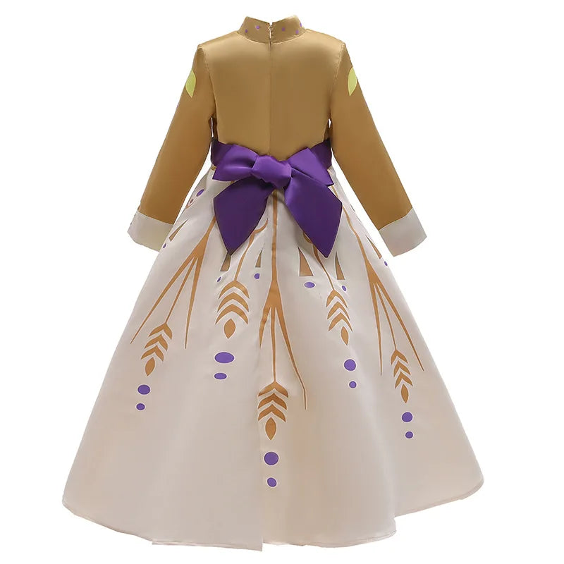 Disney Anna Dress for Girls Frozen 2 Princess Costumes Kids Cosplay Dress Up Birthday Party Halloween Christmas Outfits