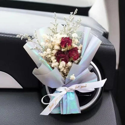 Car Air Vent Aromatherapy Diffuser Dry Flower Mini Bouquet Car Decor Ornament Air Conditioning Fragrance Clip Car Accessories