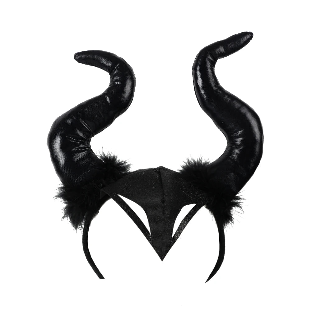 Black Halloween Cosplay Witch Horn Headband Headwear Party Christmas Party Holloween Cosplay Costume Magic Headbands Accessoires