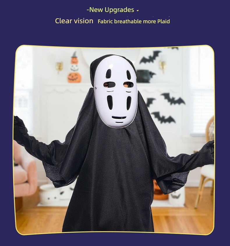 Halloween Costume Kids Adult No Face Man Mask Masquerade Show Cos Costume Horror Demon Ghost