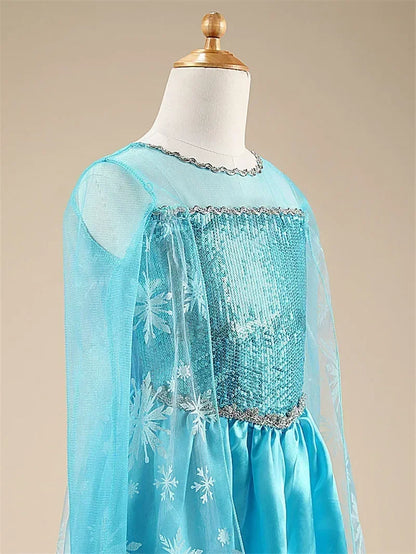 2024 Fancy Queen Frozen Elsa Anna Costume Girls Princess Dress Toddler Halloween Cosplay Party Vestidos For 3-10 Years