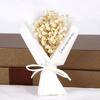 Mini Natural Gypsophil Dried Flowers  Arrangement Car Bouquet Gift Box Filling Decoration Home Party Wedding Little Present