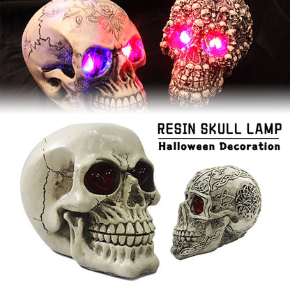 Halloween Props Horror Skull Lamp Skeleton Ornaments Luminous Skeleton Light Decoration for Holloween Party Haunted House Club