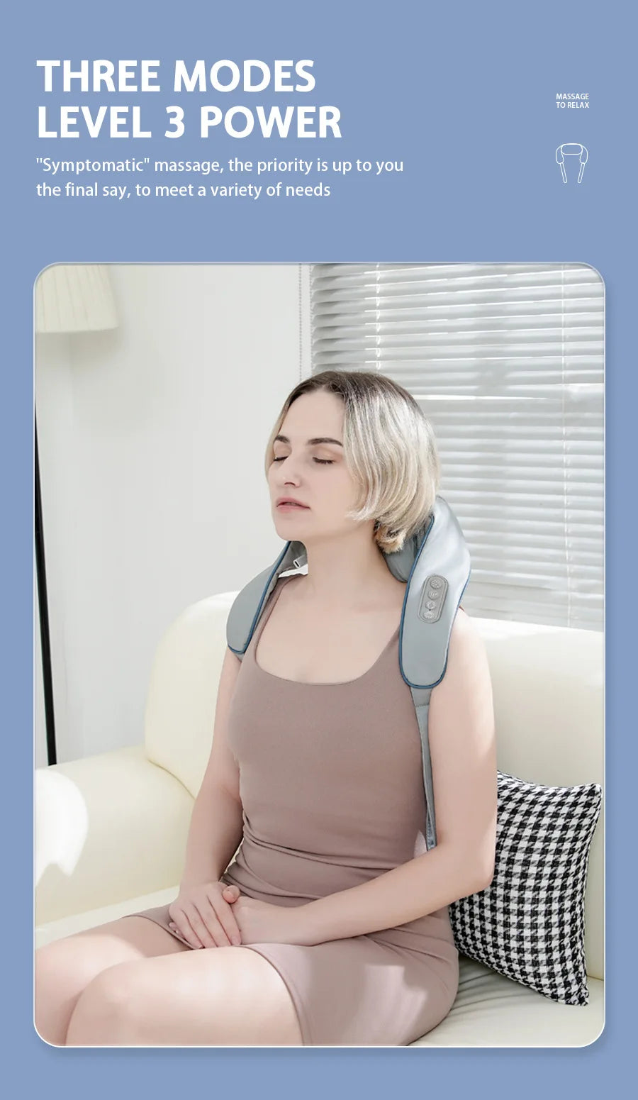 New Portable Mini Relaxer Dredge Kneading Smart Electric Wrap Heated Trapezius Muscle Neck Multifunctional Shiatsu Massage Shawl