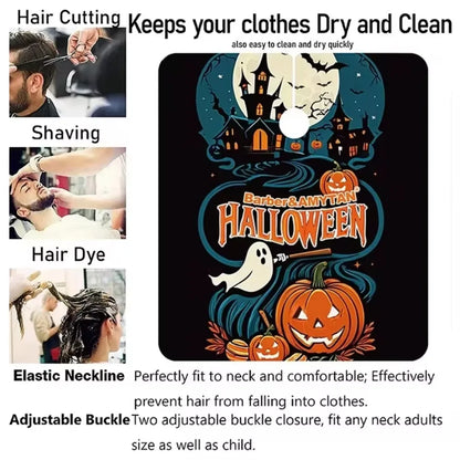 Professional Haircut Aprons Halloween Pumpkin Ghost Mascot Lucky Hairdresser Gown Cloth Haircutting Salon Cape Holloween Gifts