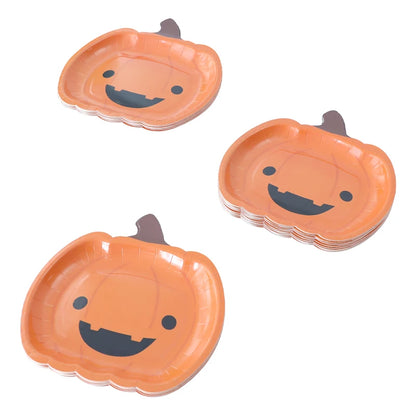 Halloween party smiley face pumpkin disposable tableware paper tray supply