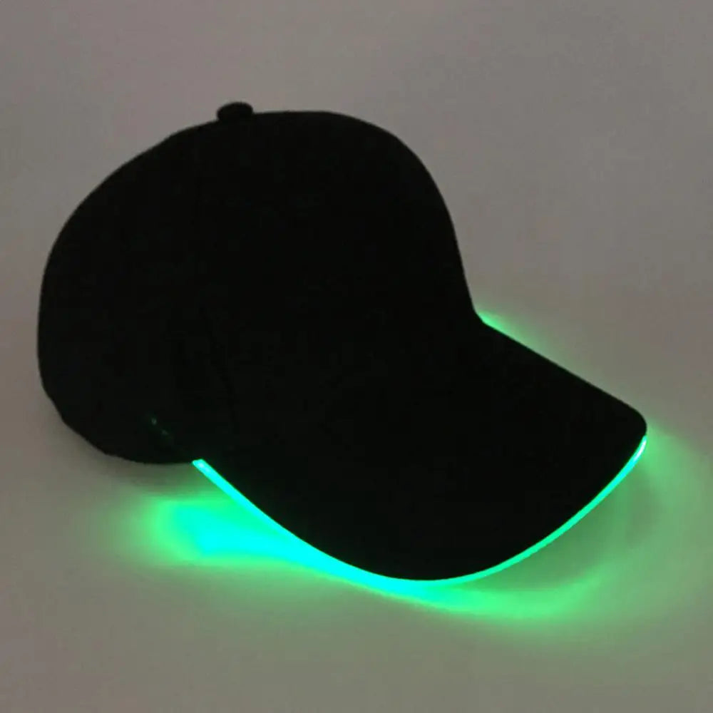 Colorful LED Flashing Baseball Cap Hip Hop Luminous Baseball Hat Christmas Halloween Party Peaked Cap Gentleman Performance Hat