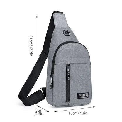 Chest Bag Fashion New Solid Color Men Chest Bag Outdoor Casual Fashion One Shoulder Crossbody Bag