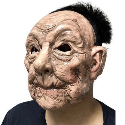 Old Woman and Man Mask,Halloween Party Dress Suit,Wrinkle Full Head Prop,Grandma Face Mask,Party Supplies,Cosplay Costume Props