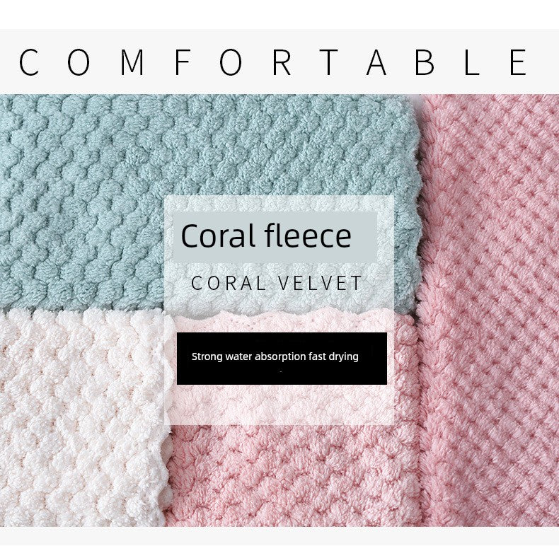 Double-Sided Household Coral Fleece Lint-Free Handy Gadget Dishcloth