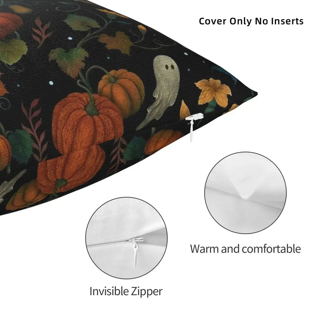 Pumpkin Ghost Halloween Spooky Pillowcase Printing Polyester Cushion Cover Decorative Pillow Case Cover Home Square 40*40cm