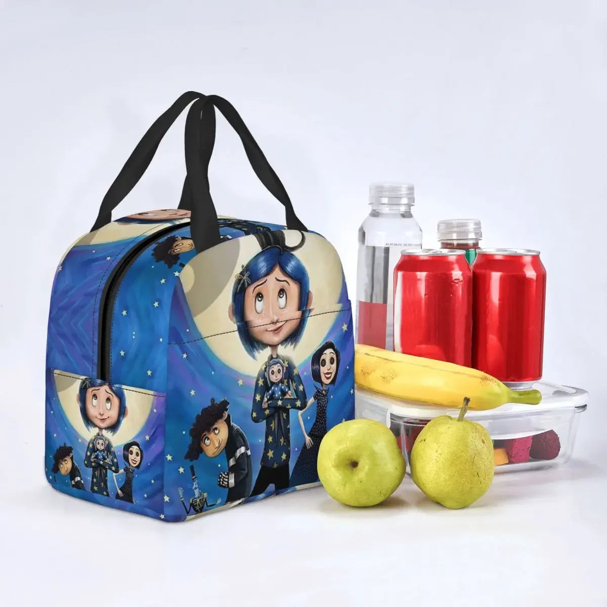 Halloween Horror Movie Coraline Insulated Lunch Bag for Women Portable Cooler Thermal Food Lunch Box Outdoor Camping Travel